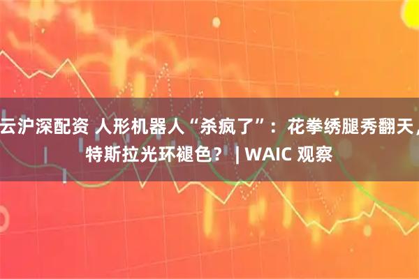 云沪深配资 人形机器人“杀疯了”：花拳绣腿秀翻天，特斯拉光环褪色？ | WAIC 观察
